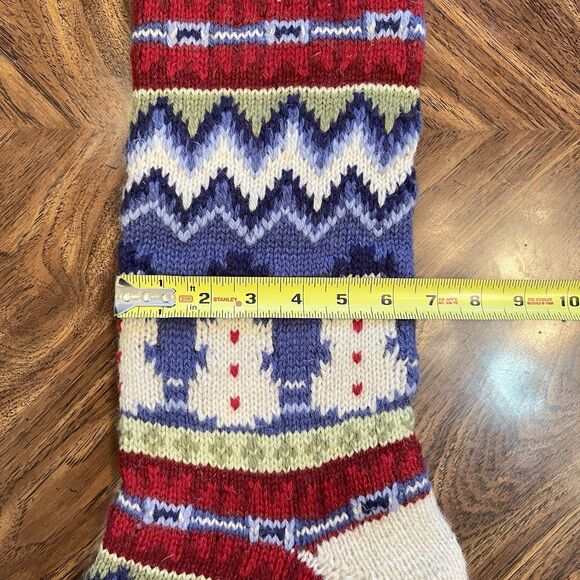 Pottery Barn Kids Classic Fair Isle Wool Knit Snowman Christmas XL Stocking 2008 - Picture 5 of 6